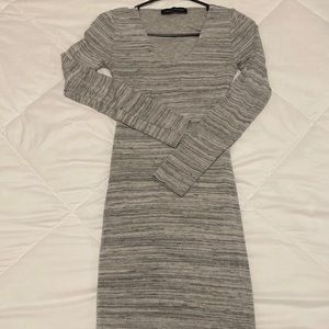 Naked Wardrobe gray marled midi dress